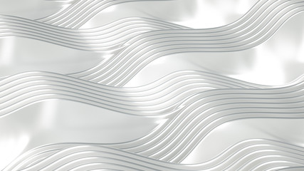 Elegant smooth wave lines background. 3d illustration, 3d rendering.