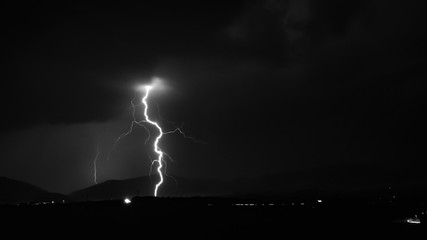lightning, thunderstorm, night, thunderbolt, nature