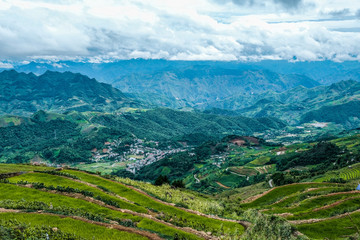 Fototapeta na wymiar Ta Xua highland in North of Viet Nam - Look down from the mountain