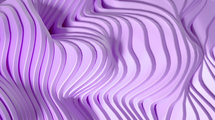 Elegant smooth wave lines background. 3d illustration, 3d rendering.