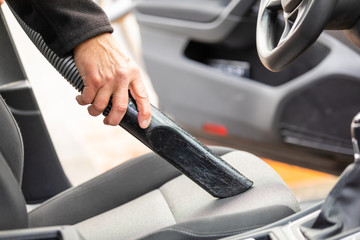 car cleaning with a sucker