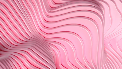 Elegant smooth wave lines background. 3d illustration, 3d rendering.