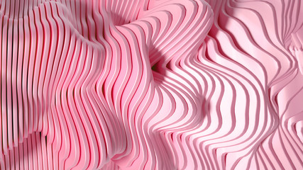 Fototapeta premium Elegant smooth wave lines background. 3d illustration, 3d rendering.