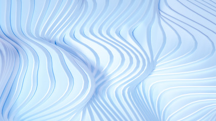 Elegant smooth wave lines background. 3d illustration, 3d rendering.