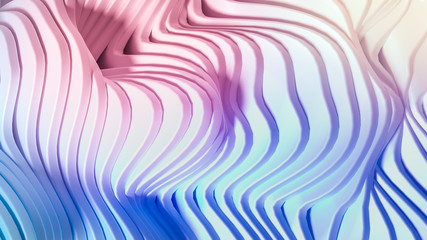 Obraz premium Elegant smooth wave lines background. 3d illustration, 3d rendering.