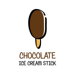 chocolate ice cream stick logo symbol hand drawn cartoon style company logo