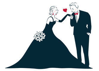 Wedding couple, Vector illustration