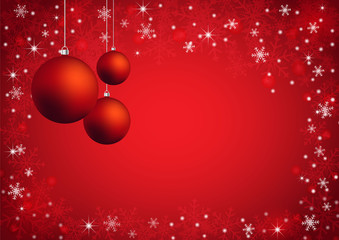 Christmas and happy new year red vector background