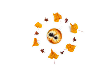 Autumn elegant coffee composition.