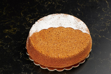 Yogurt cake with icing sugar