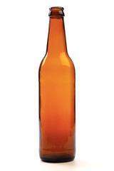 .empty beer bottle on a white background  - Image