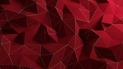 Beautiful festive crystal triangle background. 3d illustration, 3d rendering.