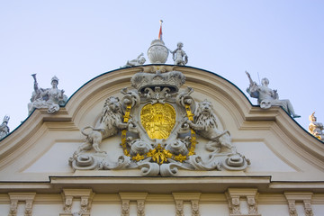 Fototapeta na wymiar Fragment of Belvedere Palace in Vienna, Austria