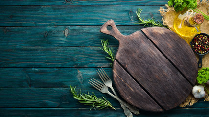 Cooking banner. Top view. Free copy space.