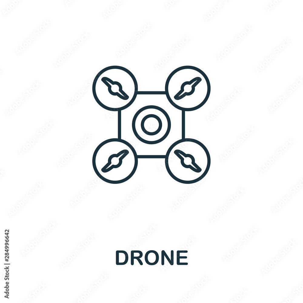 Poster drone outline icon. creative design from smart devices icon collection. premium drone outline icon. 
