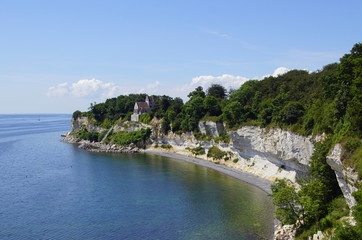Stevns Klint, a white chalk cliff in the southeast of Store Heddinge on the Danish island of...