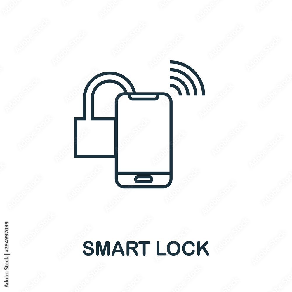 Poster smart lock outline icon. creative design from smart devices icon collection. premium smart lock outl