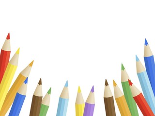 Fototapeta premium Back to school, Colored Pencil poster template