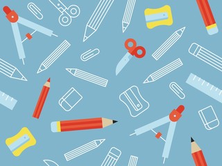 Back to school, Stationery poster template vector