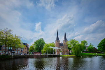 Fototapeta na wymiar Oostport Eastern Gate of Delft. Delft, Netherlands