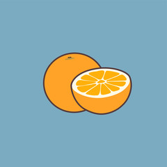oranges on blue background