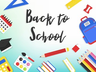 Back to school poster template vector illustration