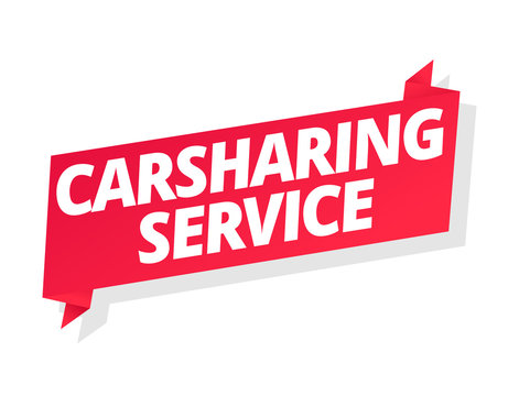 red carsharing service banner on white clip art preview