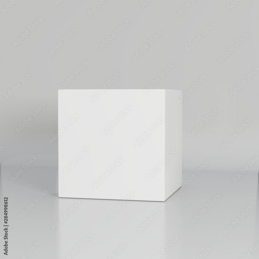 Poster empty room with a pedestal for presentation. 3d rendering