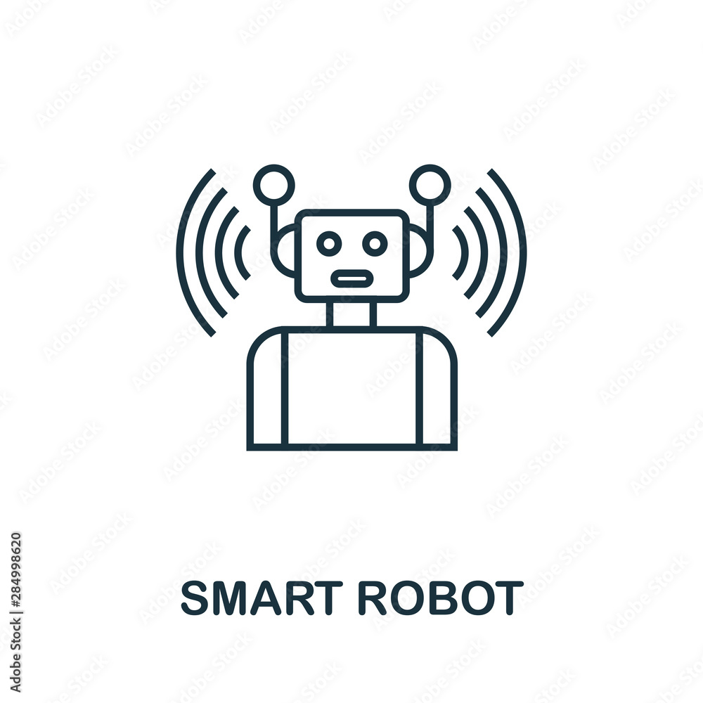Aufkleber smart robot outline icon. creative design from smart devices icon collection. premium smart robot ou