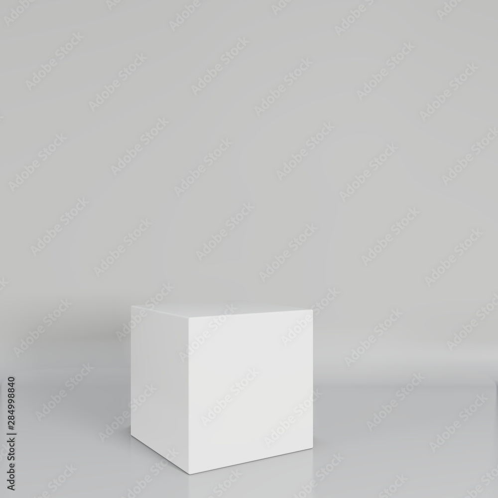 Aufkleber empty room with a pedestal for presentation. 3d rendering