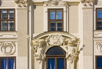 Detail of Hofburg - baroque palace complex with museums in Vienna, Austria