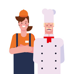 flat design people happy labor day