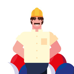 flat design people happy labor day