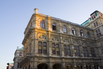 Fototapeta na wymiar Fragment of Vienna's State Opera House , Austria