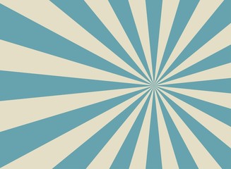 Obraz premium Sunlight wide retro faded background. Blue and beige color burst background.
