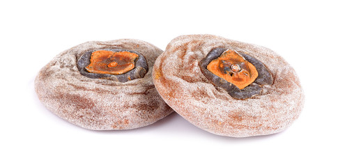 dried persimmon on white background