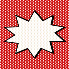 Comic Bubble in Pop Art Style on Red Dot Background. Vector illustration