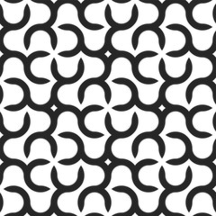 Vector seamless geometric pattern with creative shapes. Endless monochrome background. Black and white stylish texture