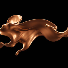 Luxury elegant splash liquid gold. 3d illustration, 3d rendering.