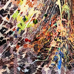 Abstract artistic watercolor background, wet splashes and strokes of paint on paper, stylish trendy pattern for print on cloth or canvas wall decor, printable production decoration template backdrop