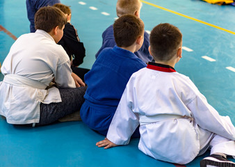 young athletes in hand-to-hand combat competitions