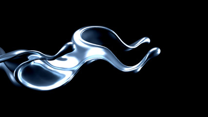 Luxury elegant splash liquid gold. 3d illustration, 3d rendering.