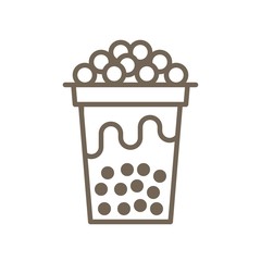 Bubble tea or Pearl milk tea line icon