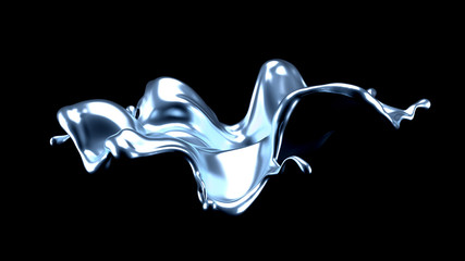 Luxury elegant splash liquid gold. 3d illustration, 3d rendering.