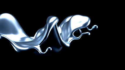 Luxury elegant splash liquid gold. 3d illustration, 3d rendering.