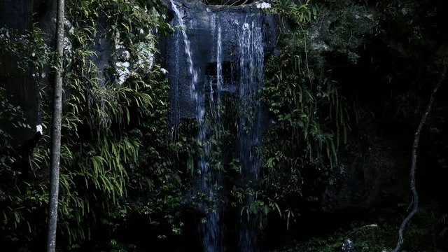 Curti Curtis Falls waterfall located in the Joalah Section of Tamborine National Park which is apart of the Gold Coast Hinterland, Queensland.