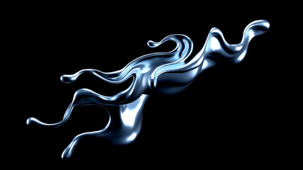 Luxury elegant splash liquid gold. 3d illustration, 3d rendering.