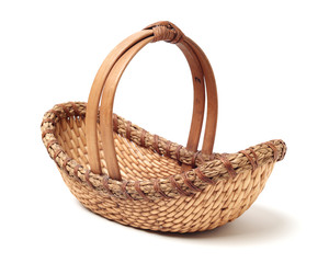 empty basket on white background 