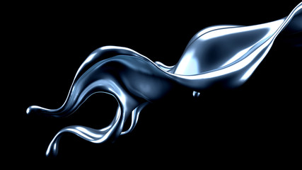 Luxury elegant splash liquid gold. 3d illustration, 3d rendering.