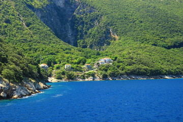 Island Cres in Croatia. Resting houses near sea coast.